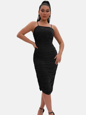 Spaghetti Strap Graceful Slit Bodycon Dress