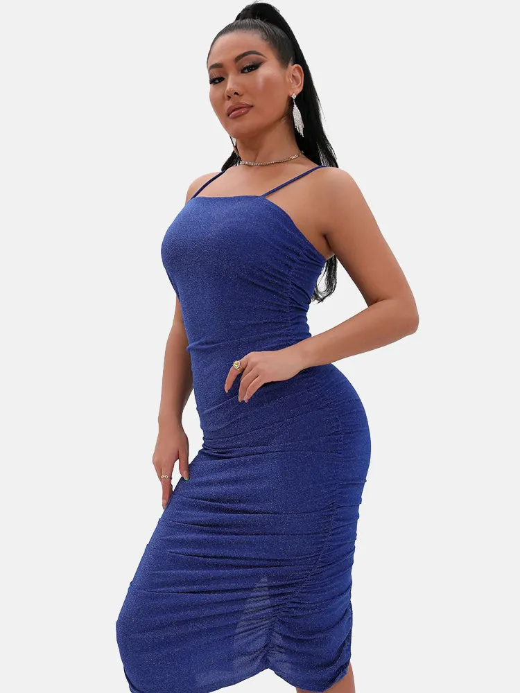 Spaghetti Strap Graceful Slit Bodycon Dress