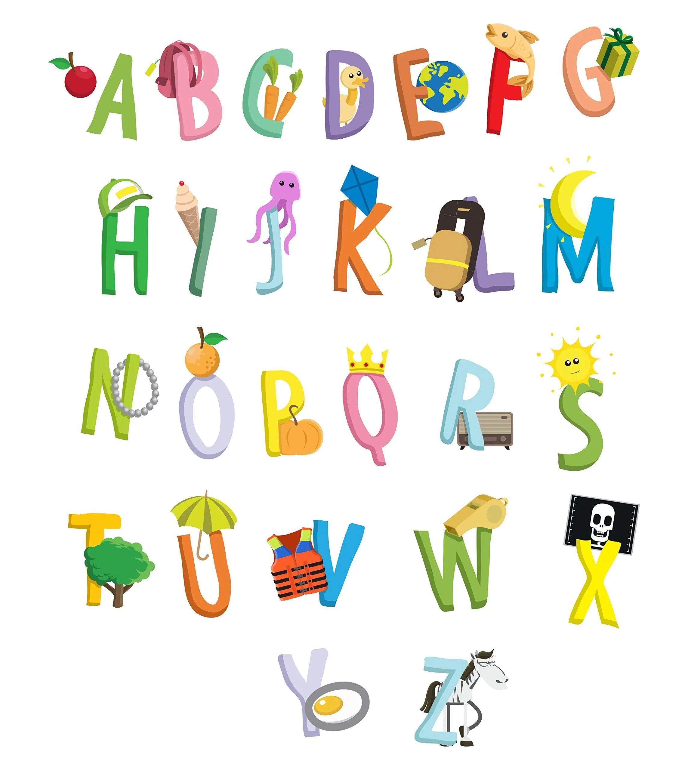 Sticker Hub Children Alphabets Wall Sticker 61cm X 50cm AS248