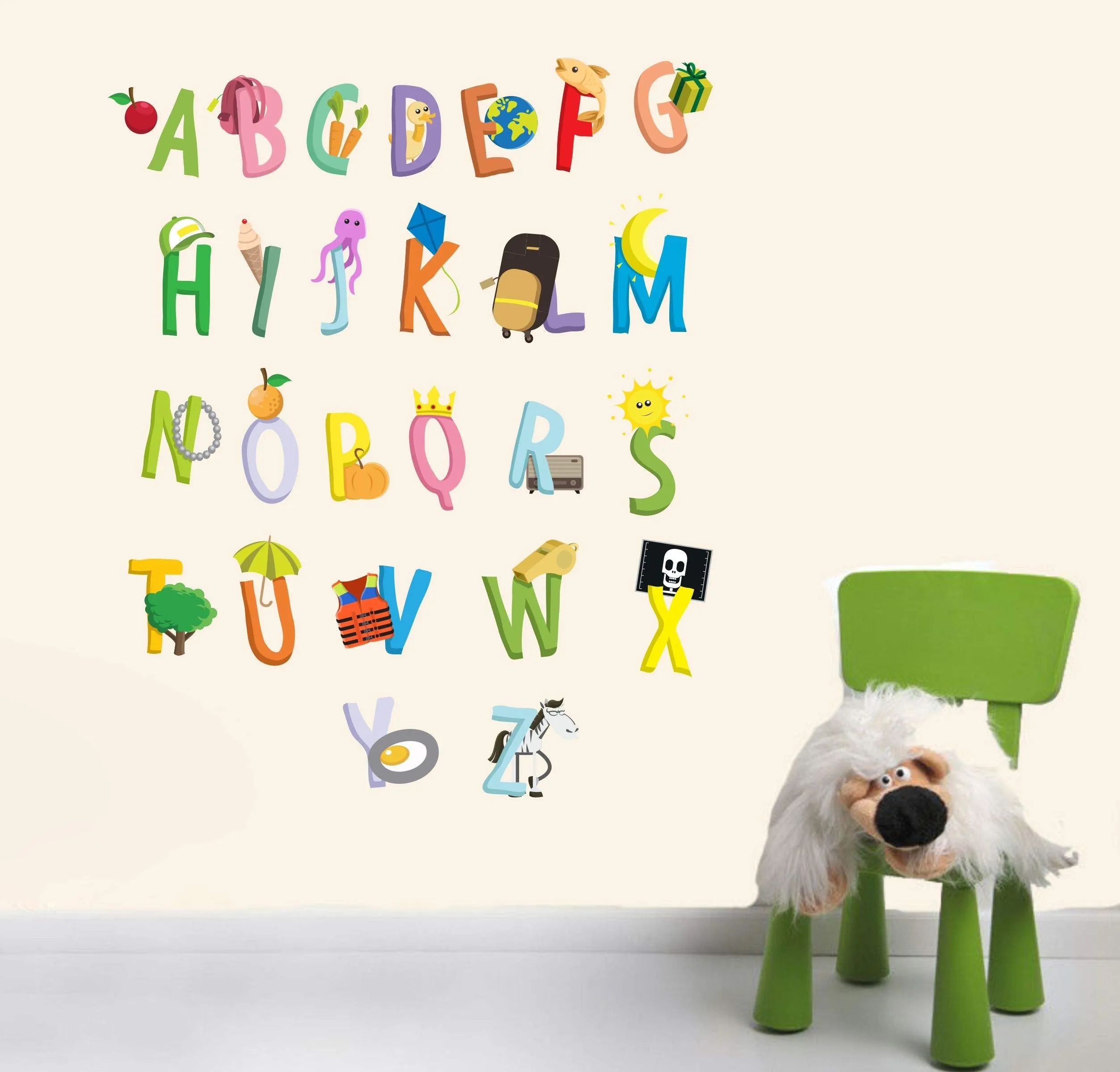 Sticker Hub Children Alphabets Wall Sticker 61cm X 50cm AS248