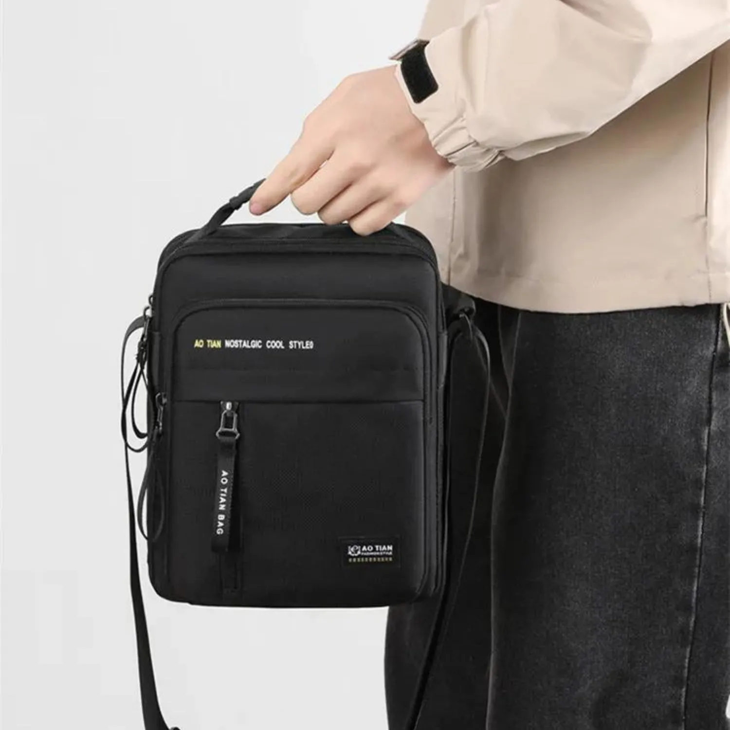 Tech-Savvy Oxford Messenger Bag
