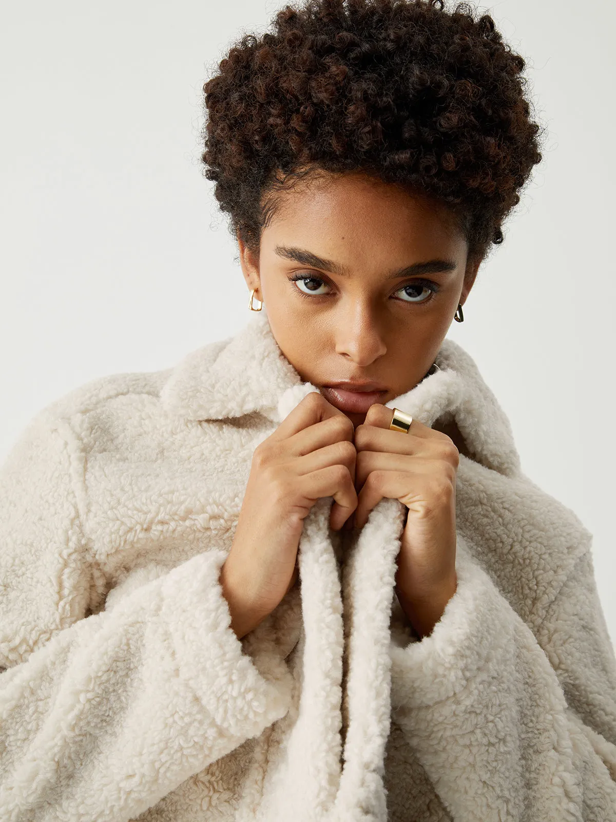 Terry Fleece Graceful Crop Jacket