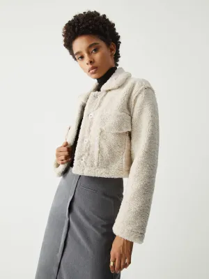 Terry Fleece Graceful Crop Jacket