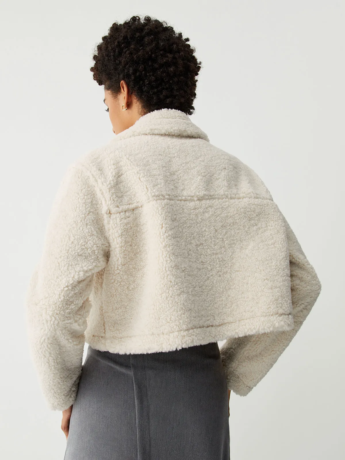 Terry Fleece Graceful Crop Jacket
