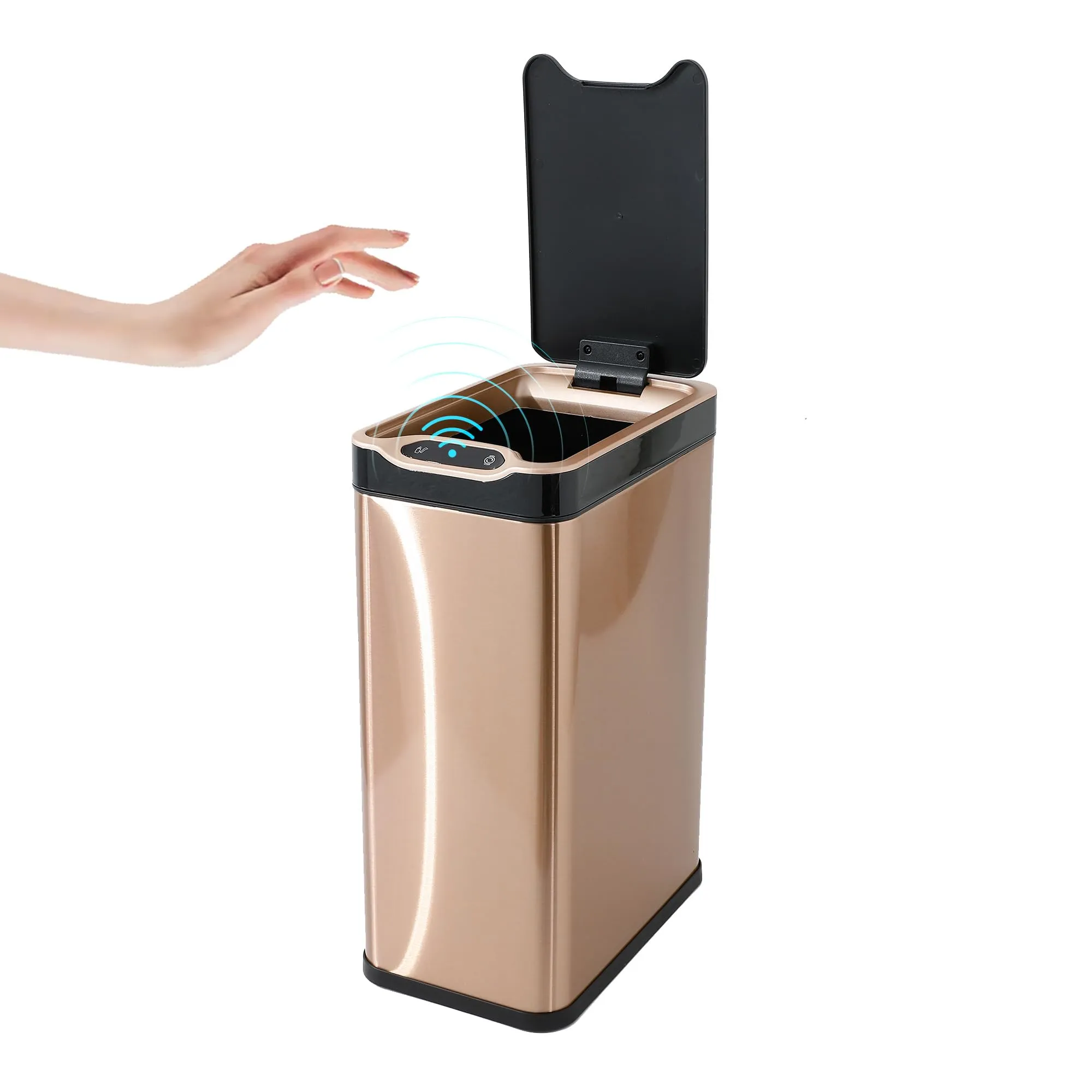 The Better Home 20L Dustbin For Kitchen | Dustbin For Bathroom | 45cm Automatic Smart Sensor Dustbin For Bedroom | Steel Dustbin With Lid | Dustbin For Office | Garbage Bin - Golden