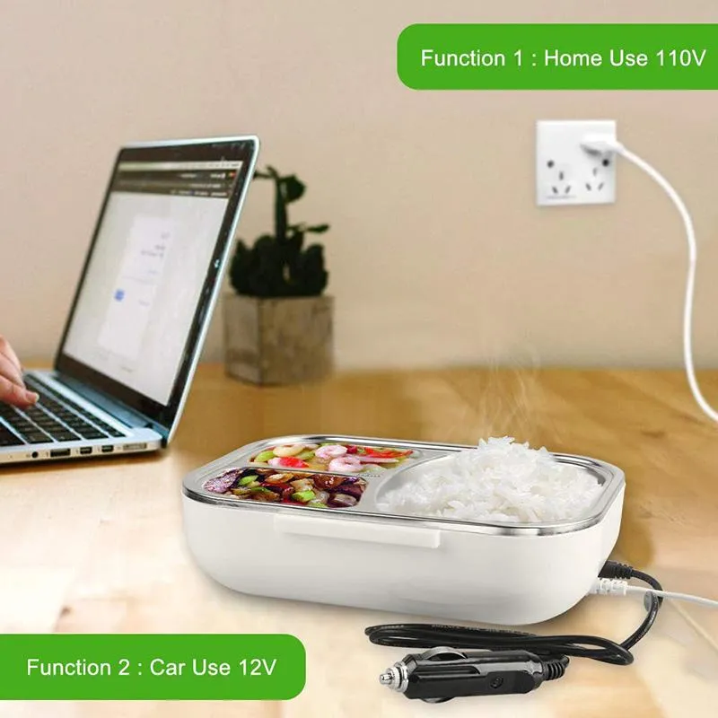 Three Compartment Electric Heated  Lunch Box Food Warmer