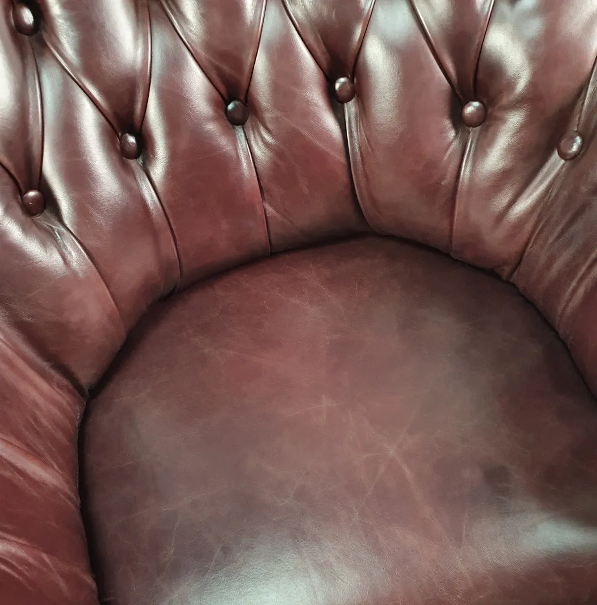 Traditional Genuine Brown Leather Chesterfield Office Chair - K208