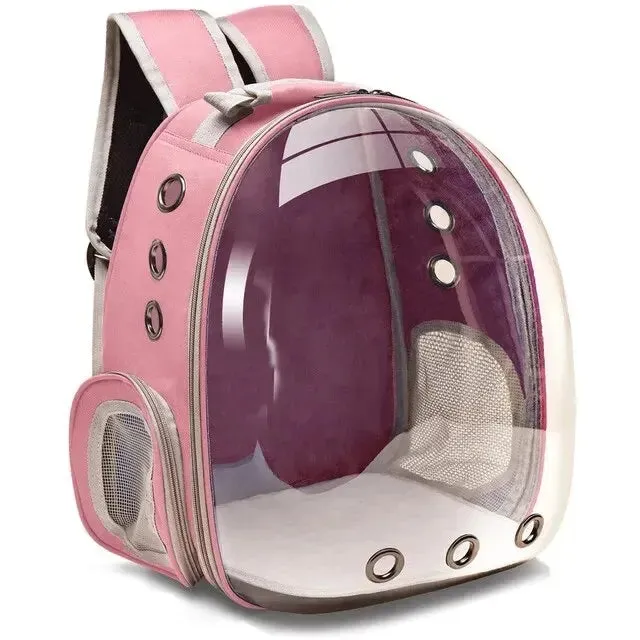 Transparent Capsule Cat Carrier Backpack - Breathable for Small Pets & Travel