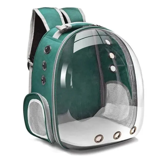 Transparent Capsule Cat Carrier Backpack - Breathable for Small Pets & Travel