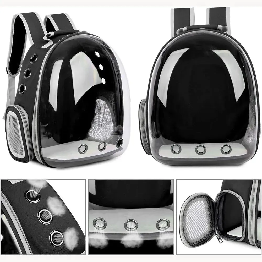 Transparent Capsule Cat Carrier Backpack - Breathable for Small Pets & Travel