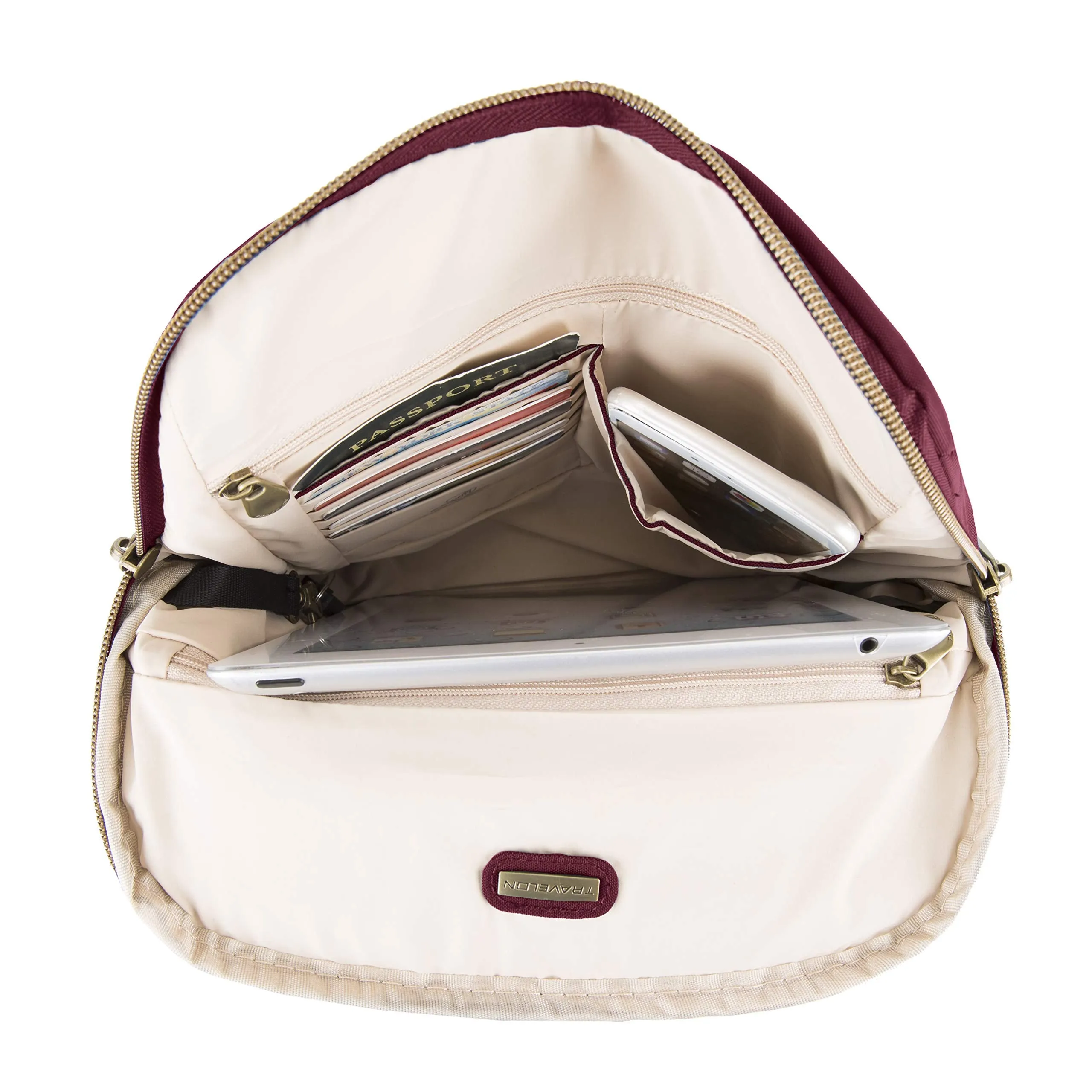 Travelon Anti-theft Signature Slim Backpack, Ruby