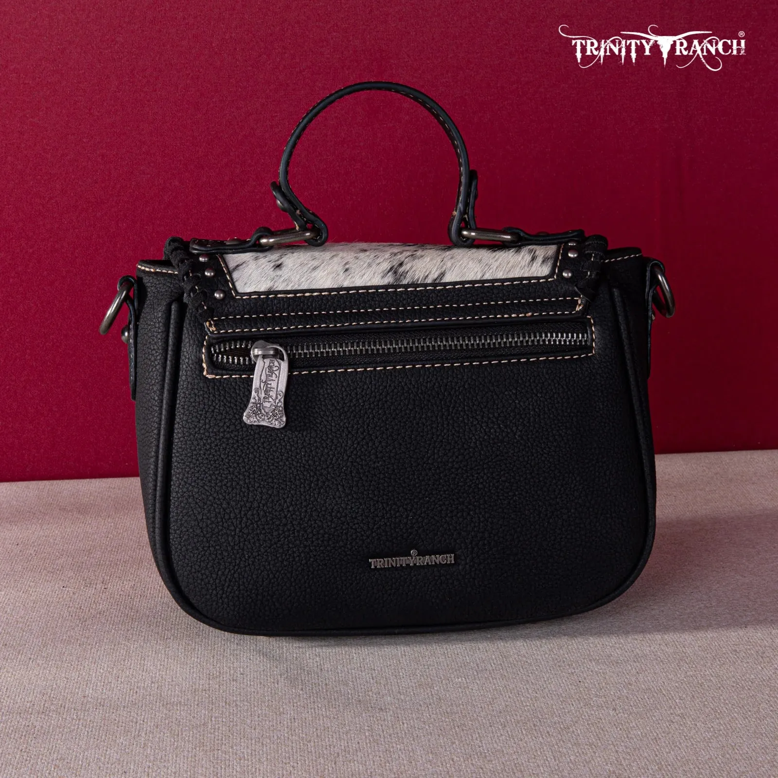 Trinity Ranch Crossbody Saddle Bag - Black