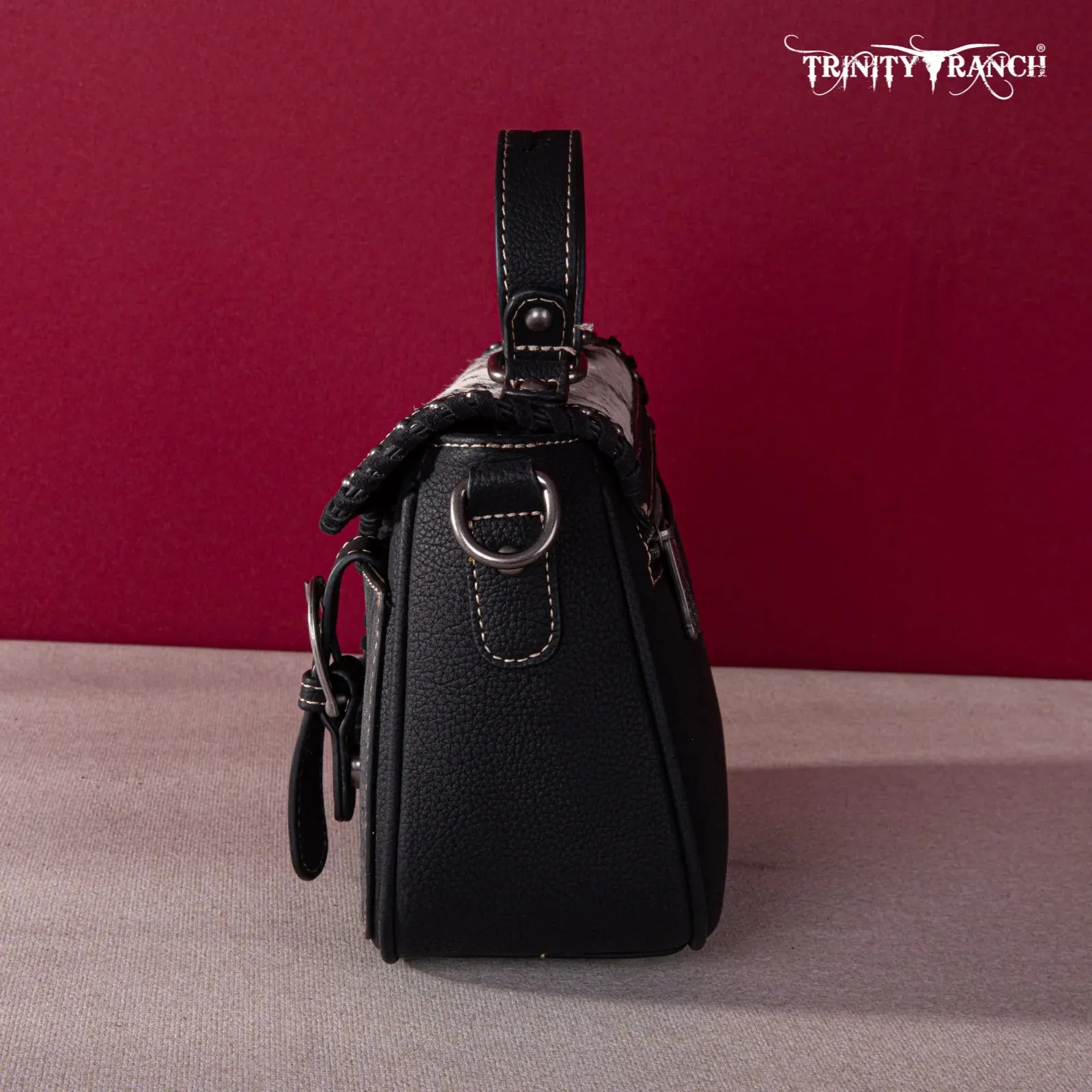 Trinity Ranch Crossbody Saddle Bag - Black