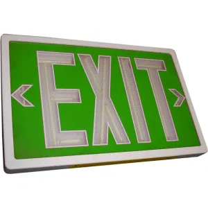 Tritium Exit Sign Double Green Face/White  20 Year