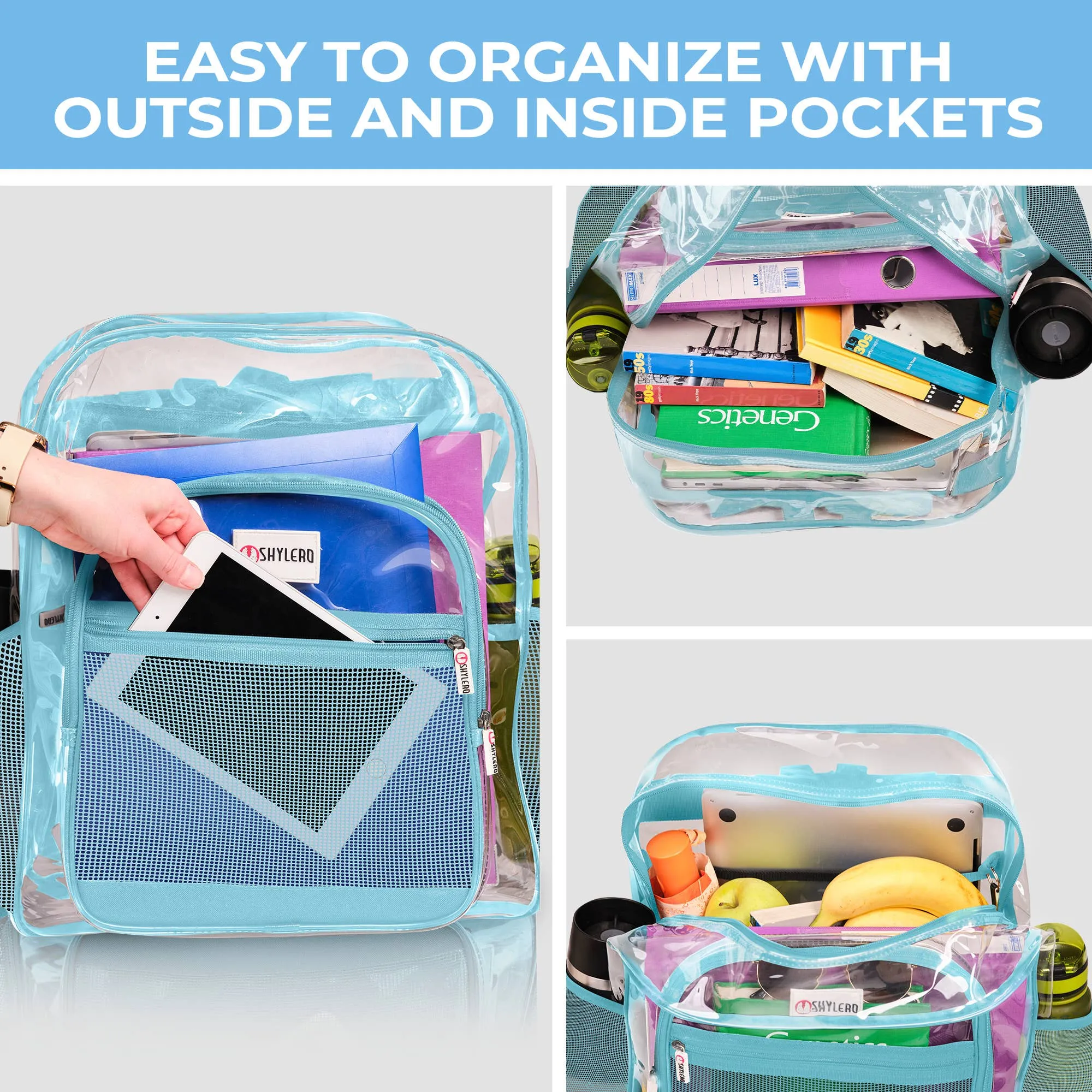 Turquoise Clear Backpack