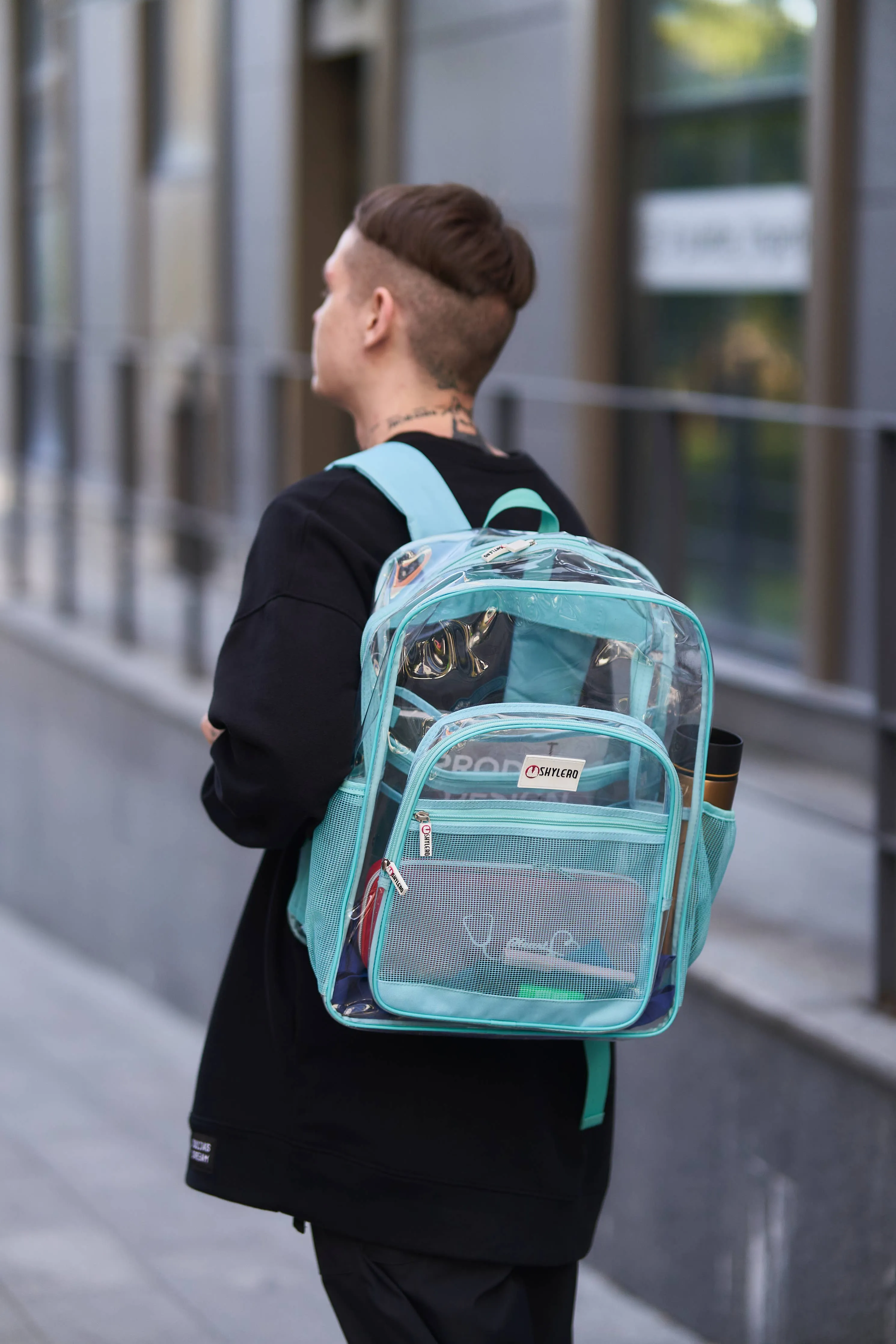 Turquoise Clear Backpack