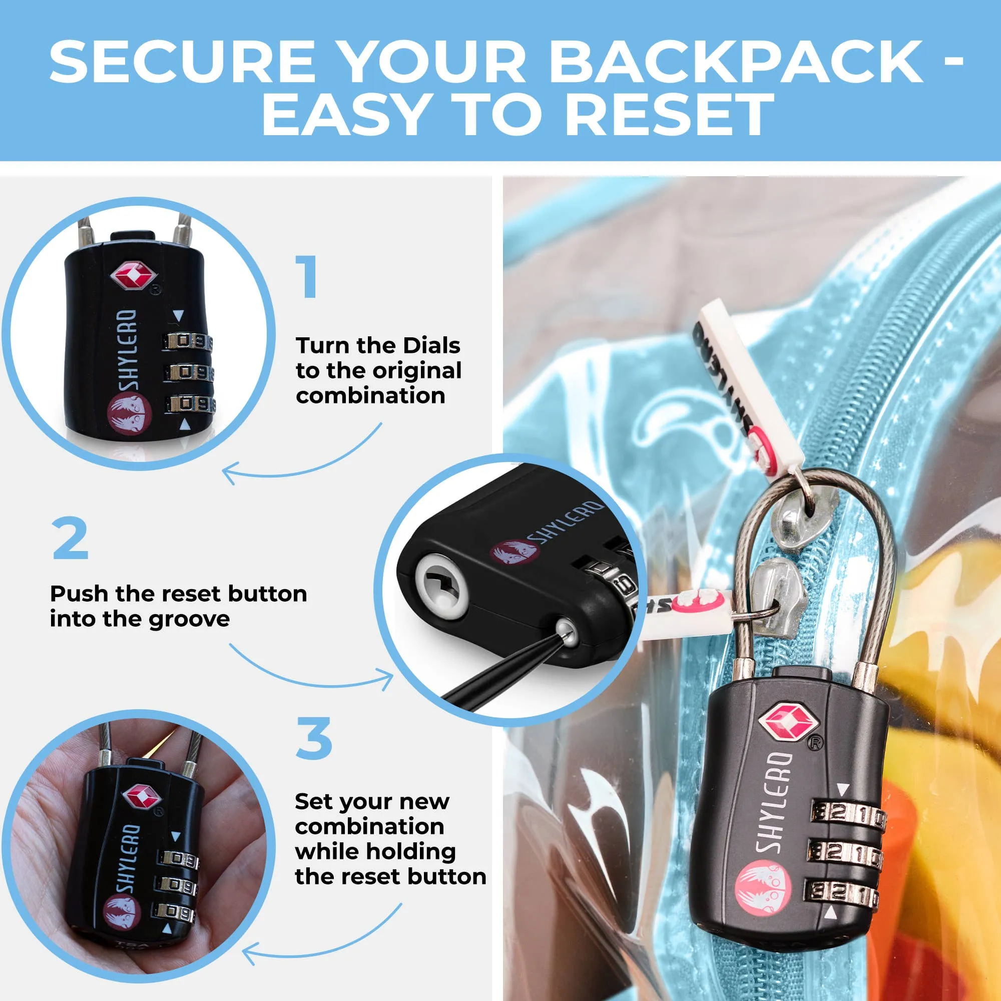 Turquoise Clear Backpack