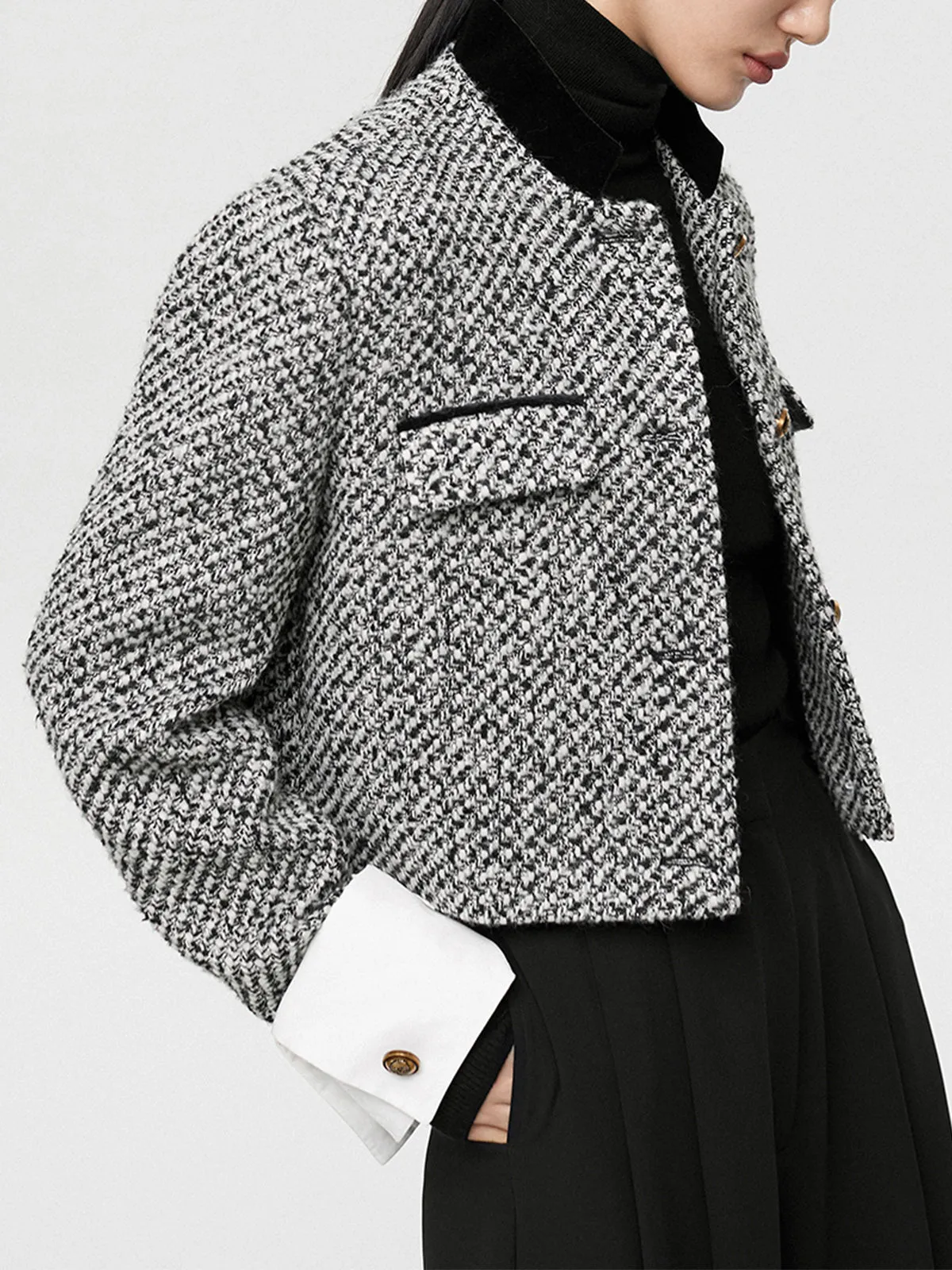 Tweed Boucle Graceful Crop Blazer