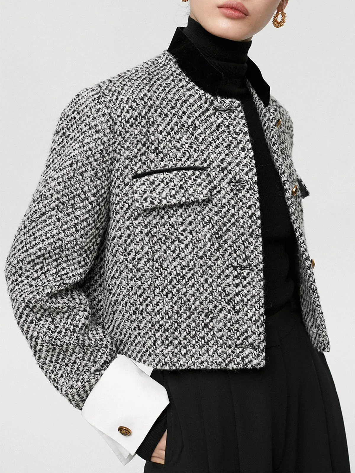 Tweed Boucle Graceful Crop Blazer