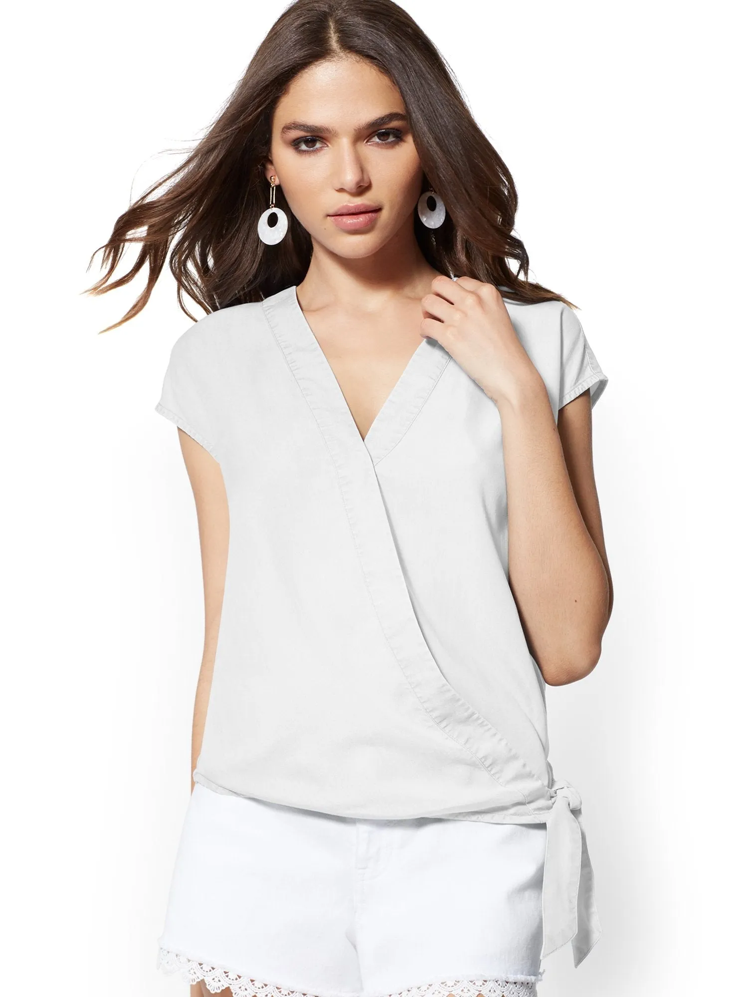 Ultra-Soft Chambray Wrap Shirt