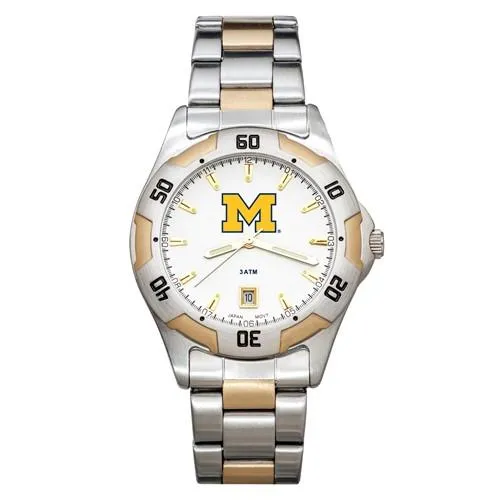 University of Michigan All-Pro Mens Watch - Gold and Silver Tone - Bracelet