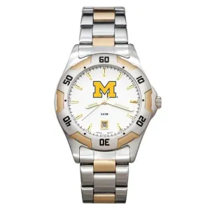 University of Michigan All-Pro Mens Watch - Gold and Silver Tone - Bracelet