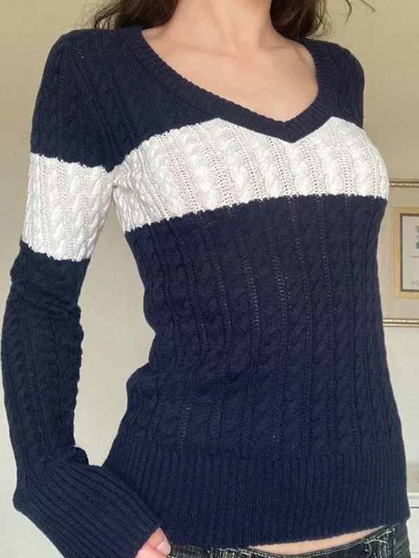 V Neck Graceful Stitching Irregular Dress
