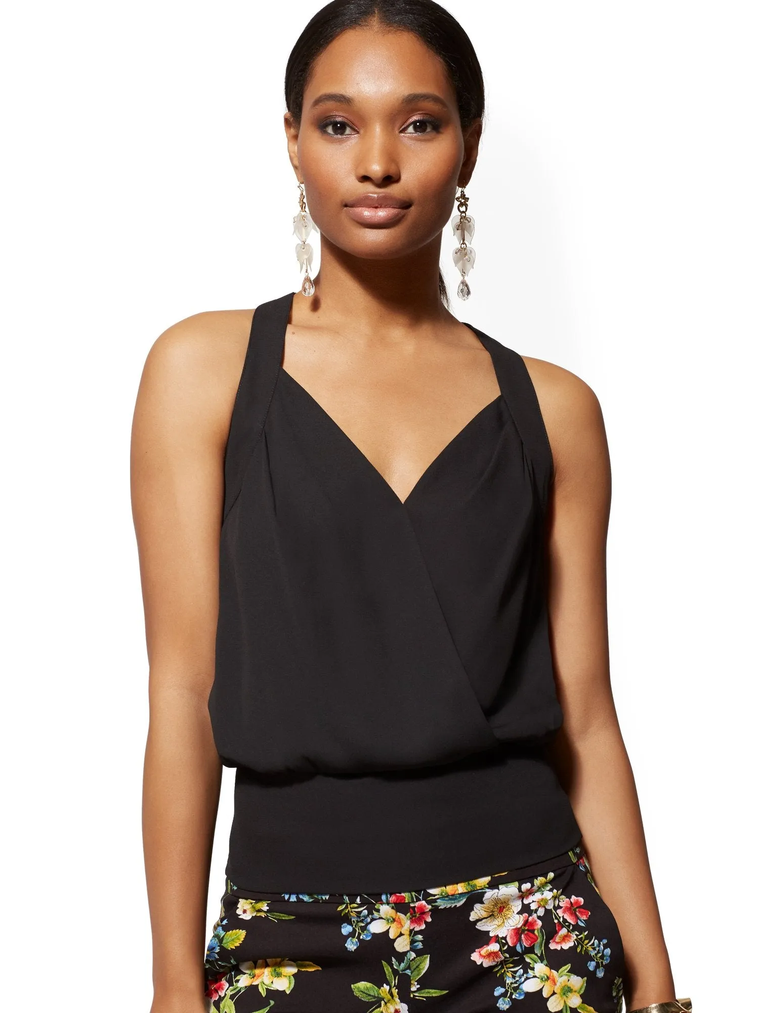 V-Neck Wrap Blouse