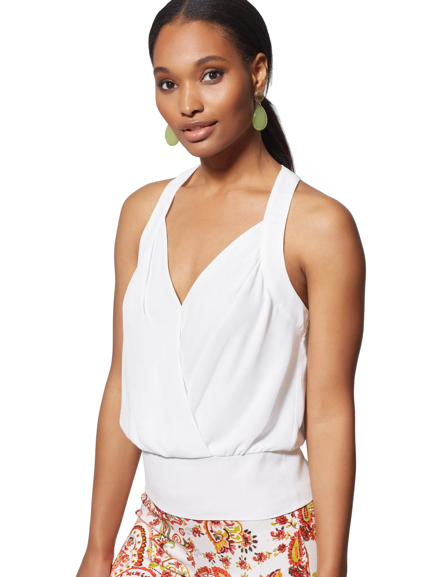 V-Neck Wrap Blouse