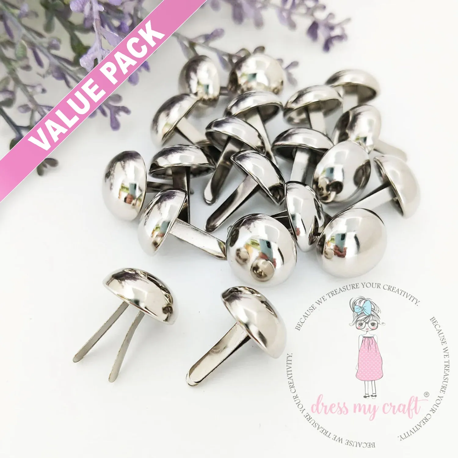 Value Pack - Chrome Finish Brads - 15 MM
