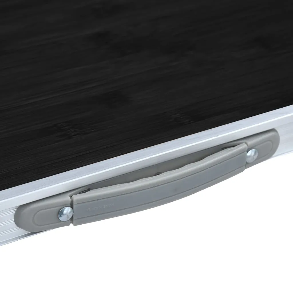 vidaXL Foldable Camping Table Grey Aluminium 120x60 cm