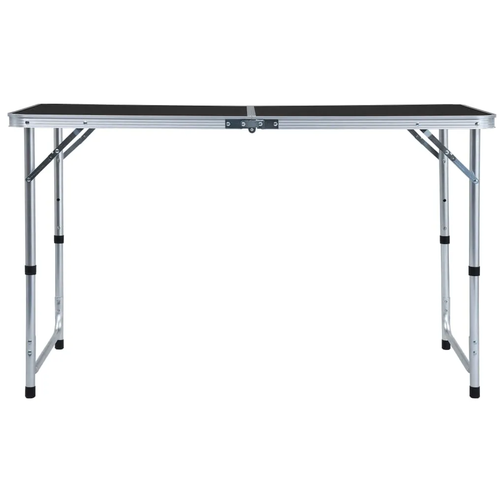 vidaXL Foldable Camping Table Grey Aluminium 120x60 cm