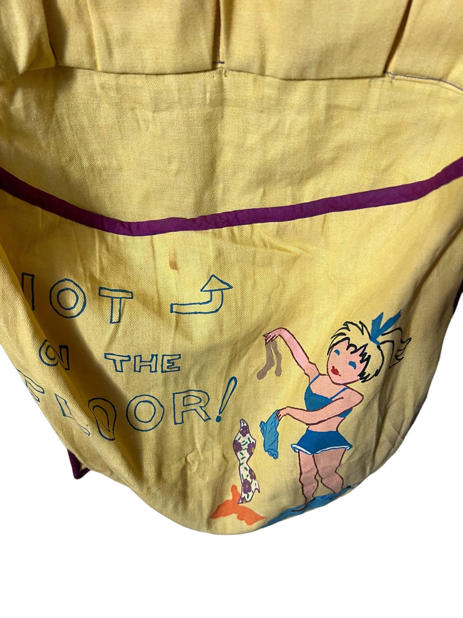 Vintage 50's shoe bag storage hand painted