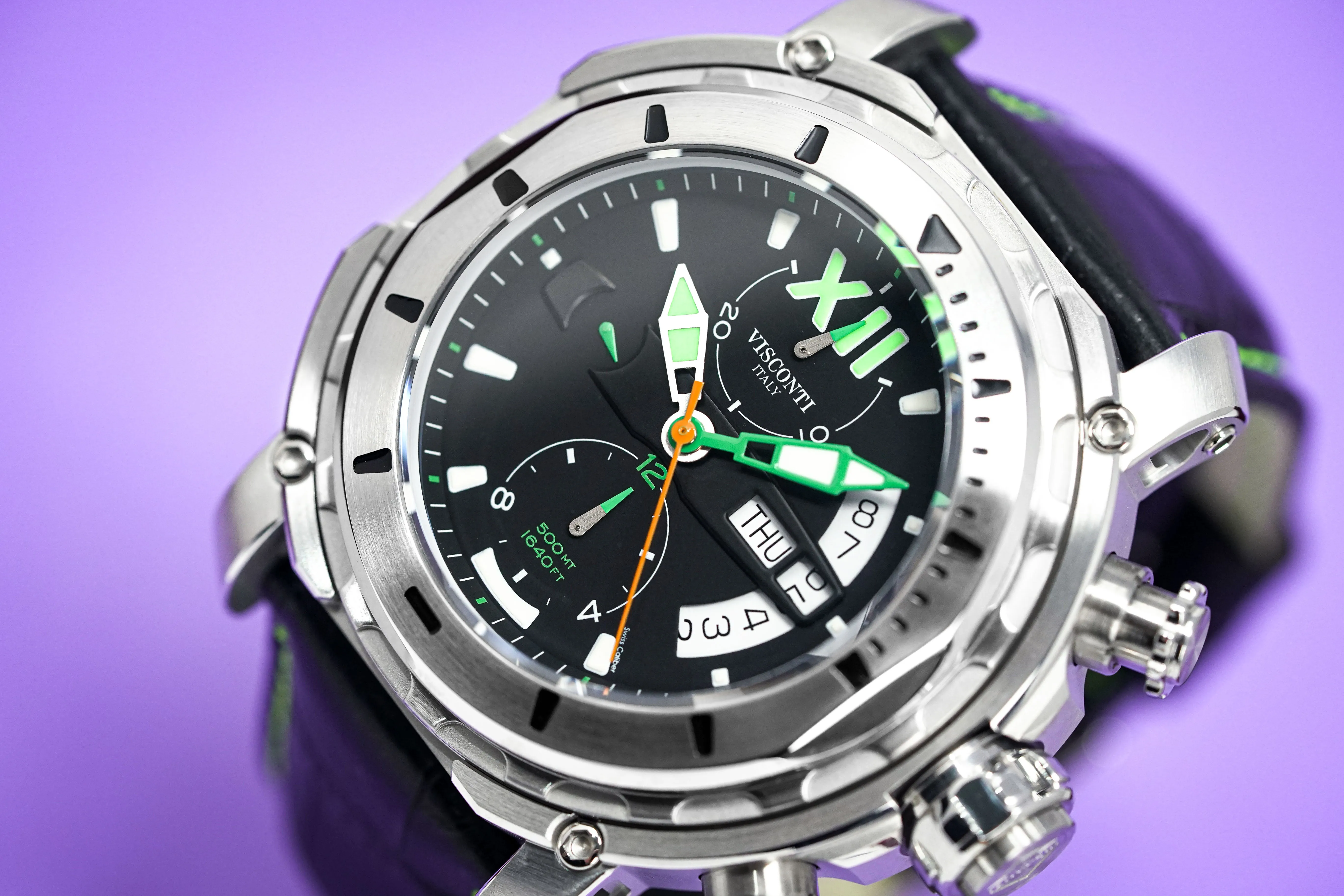 Visconti Chronograph Watch Full Dive 500M Black KW51-04