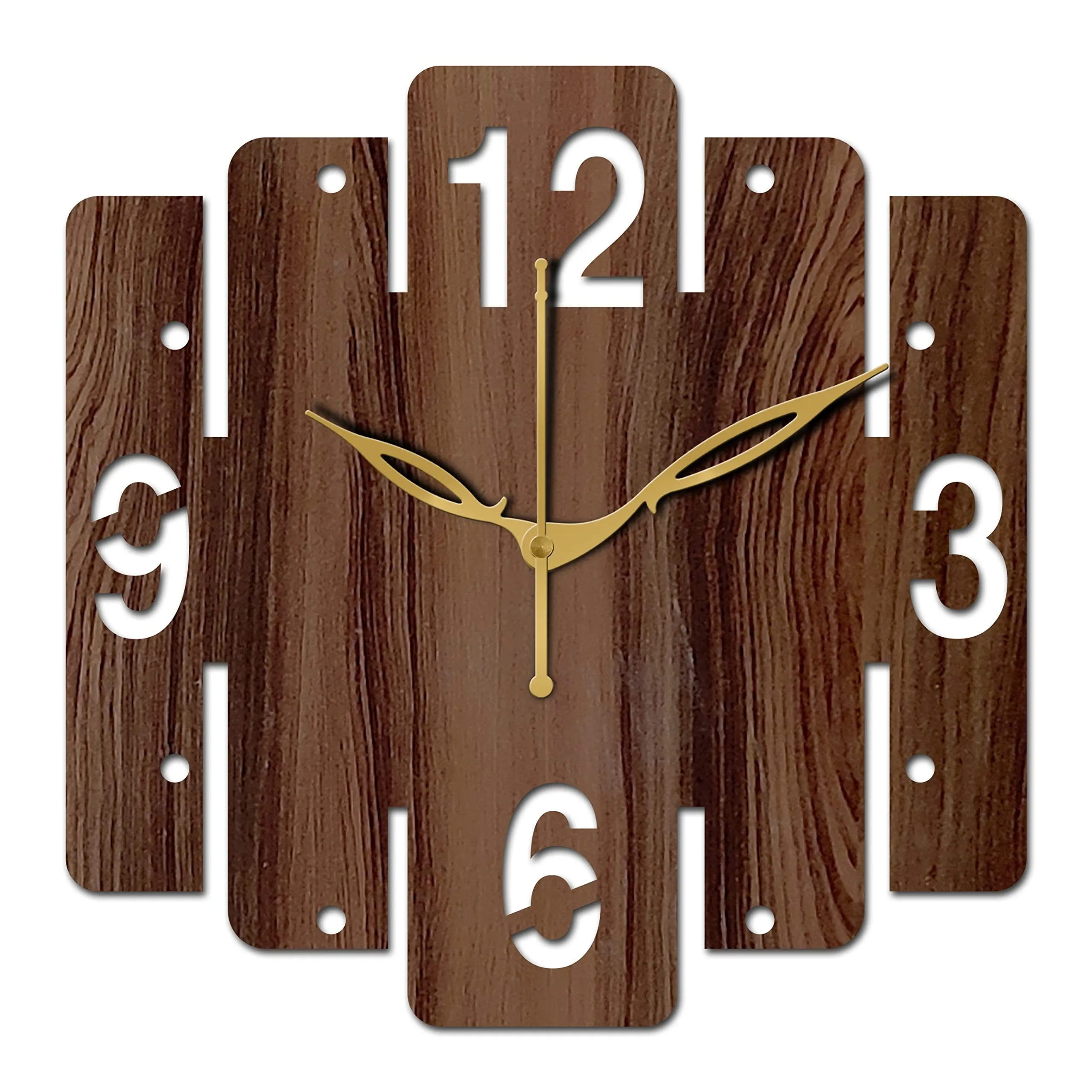 VPK Wooden Analog Square Wall Clock Small Size 10 Inch, 25 X 25 cm Wenge-04