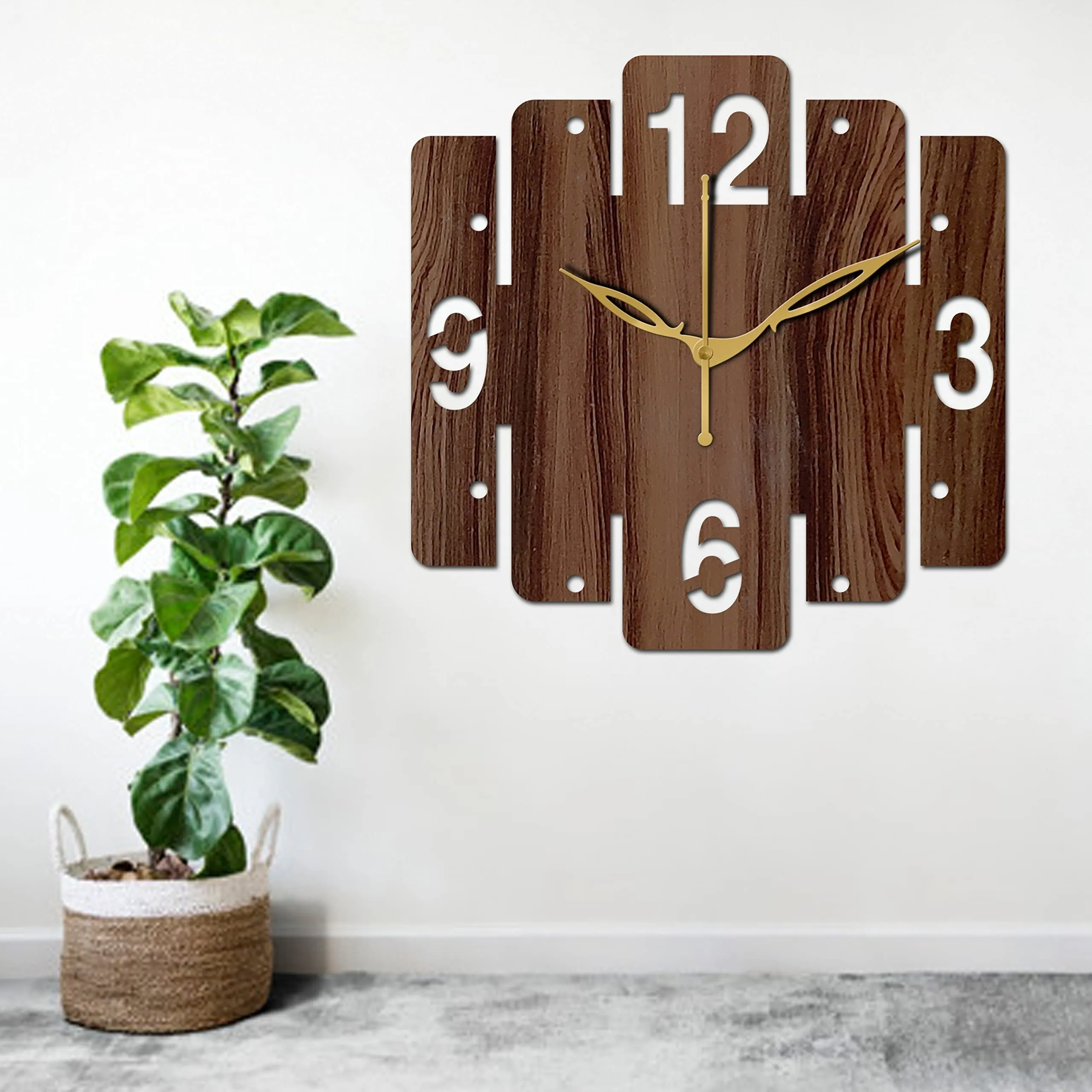 VPK Wooden Analog Square Wall Clock Small Size 10 Inch, 25 X 25 cm Wenge-04