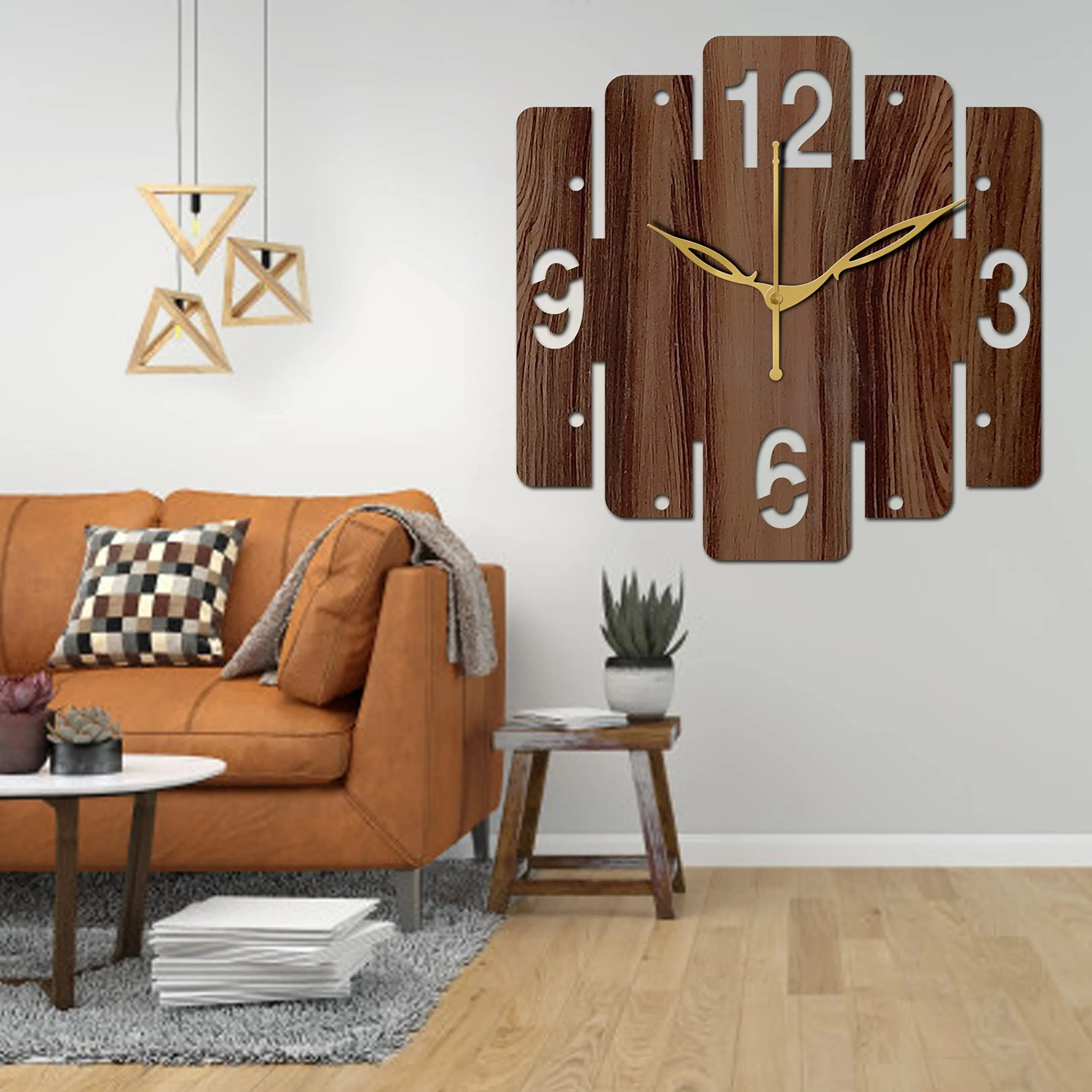 VPK Wooden Analog Square Wall Clock Small Size 10 Inch, 25 X 25 cm Wenge-04