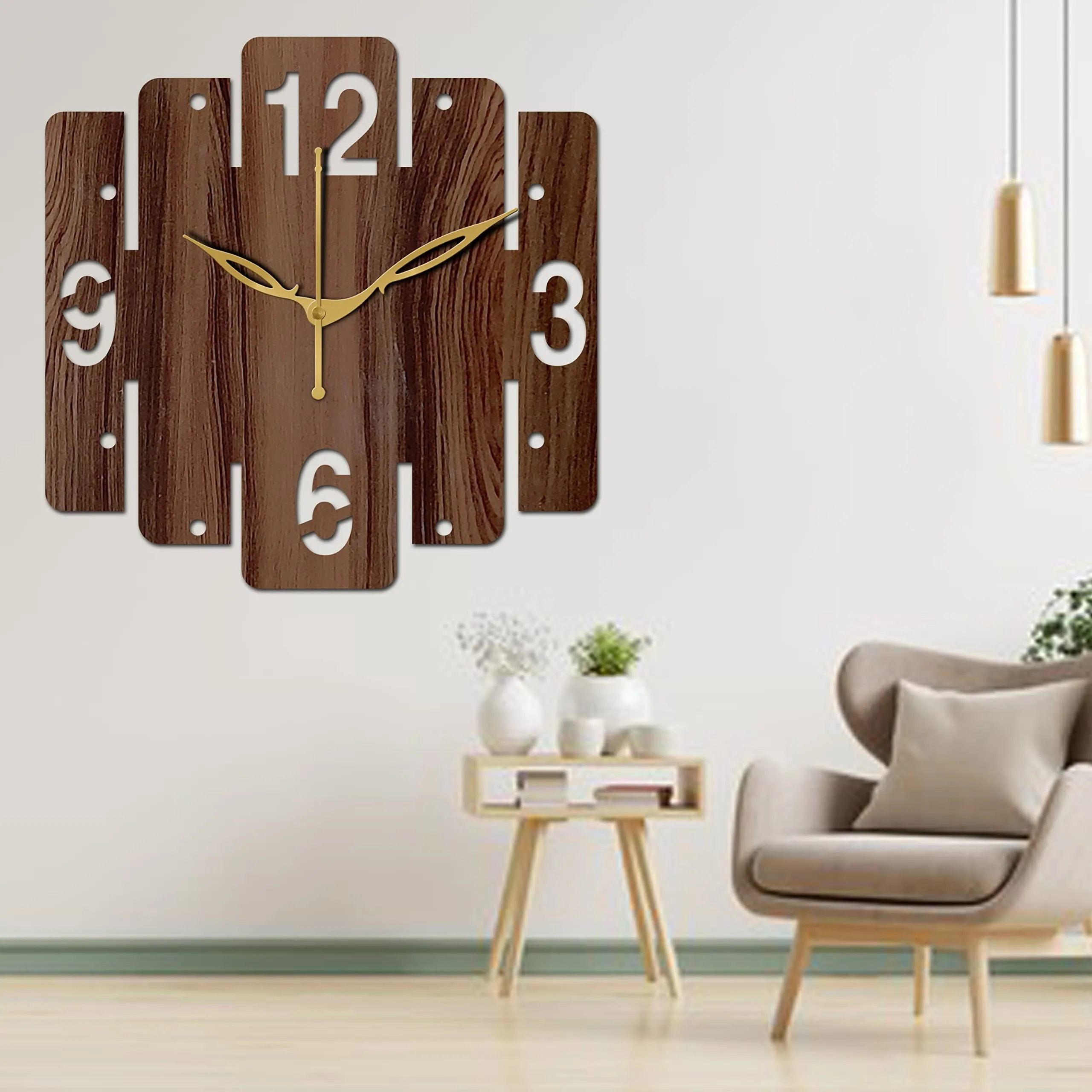 VPK Wooden Analog Square Wall Clock Small Size 10 Inch, 25 X 25 cm Wenge-04
