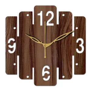 VPK Wooden Analog Square Wall Clock Small Size 10 Inch, 25 X 25 cm Wenge-04