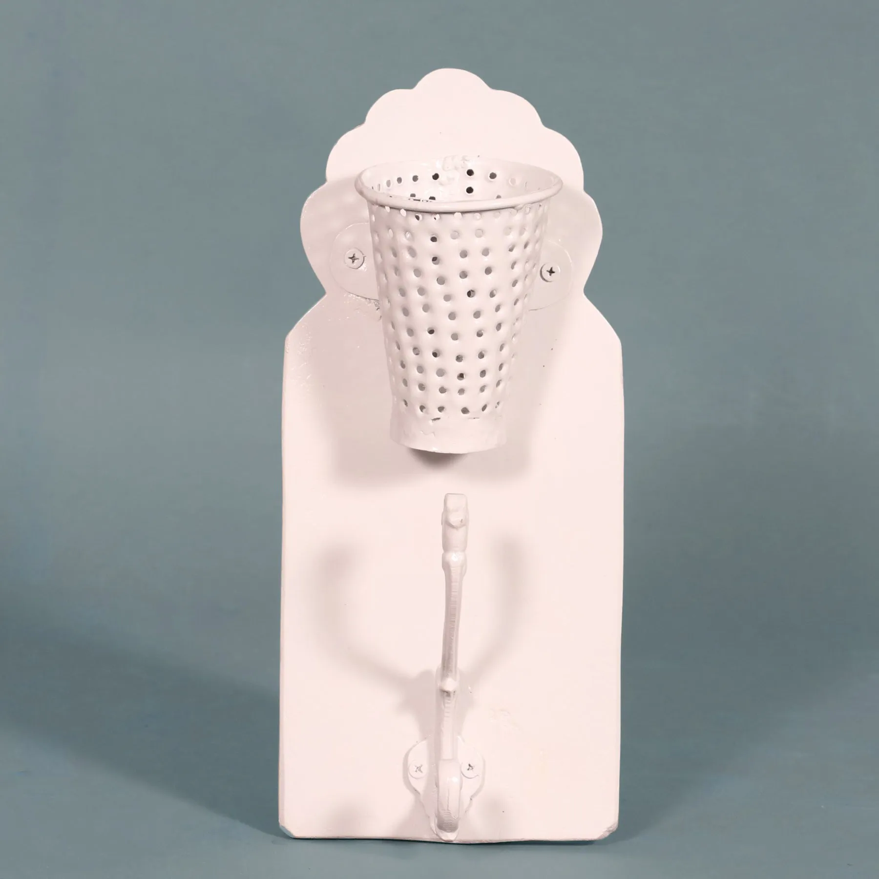 White Glass & Hook with Wooden Board