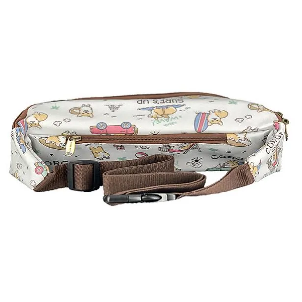 White Surfing Corgi Fanny Pack