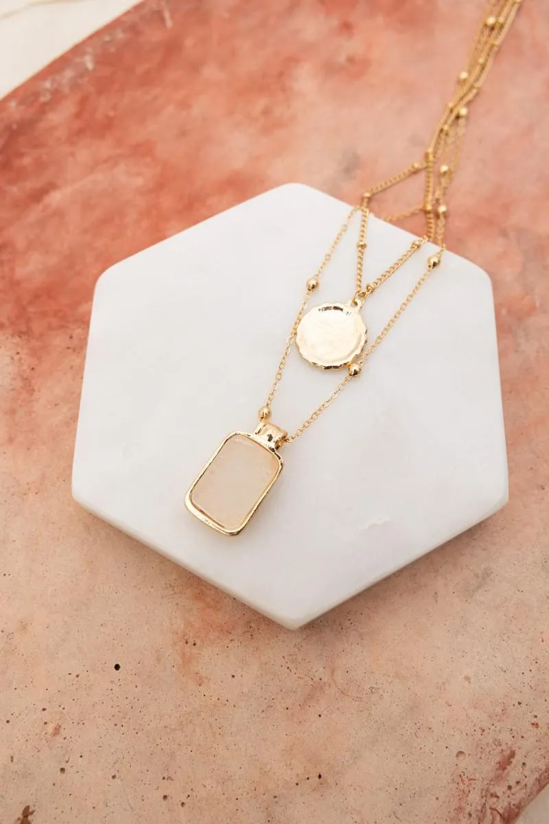 Wilma Blushy Stone Pendant Necklace