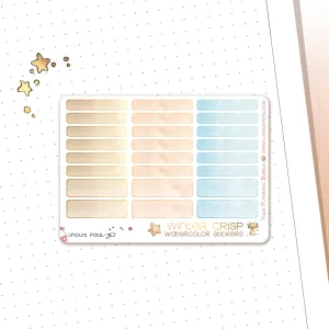 Winter Crisp - Watercolor Planner Stickers MINI - 1,5’’ Miniboxes