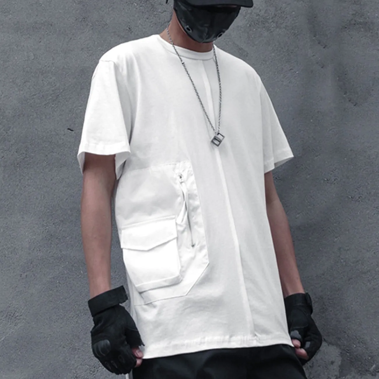 WLS Dark Functional Zipper Pockets Tee