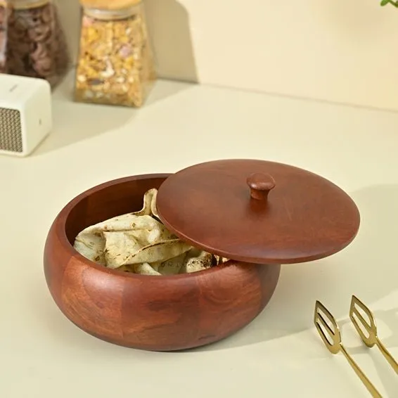 Wooden Roti Box (Small) | Mahogany Collection