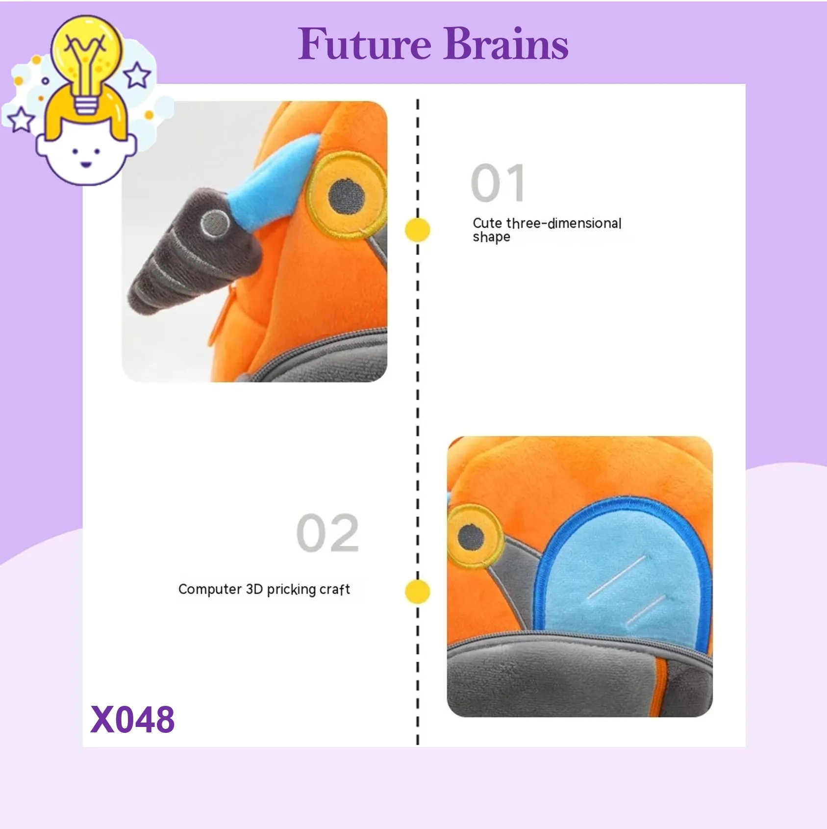 X048 - High-quality construction vehicle backpacks 26 x 24 cm