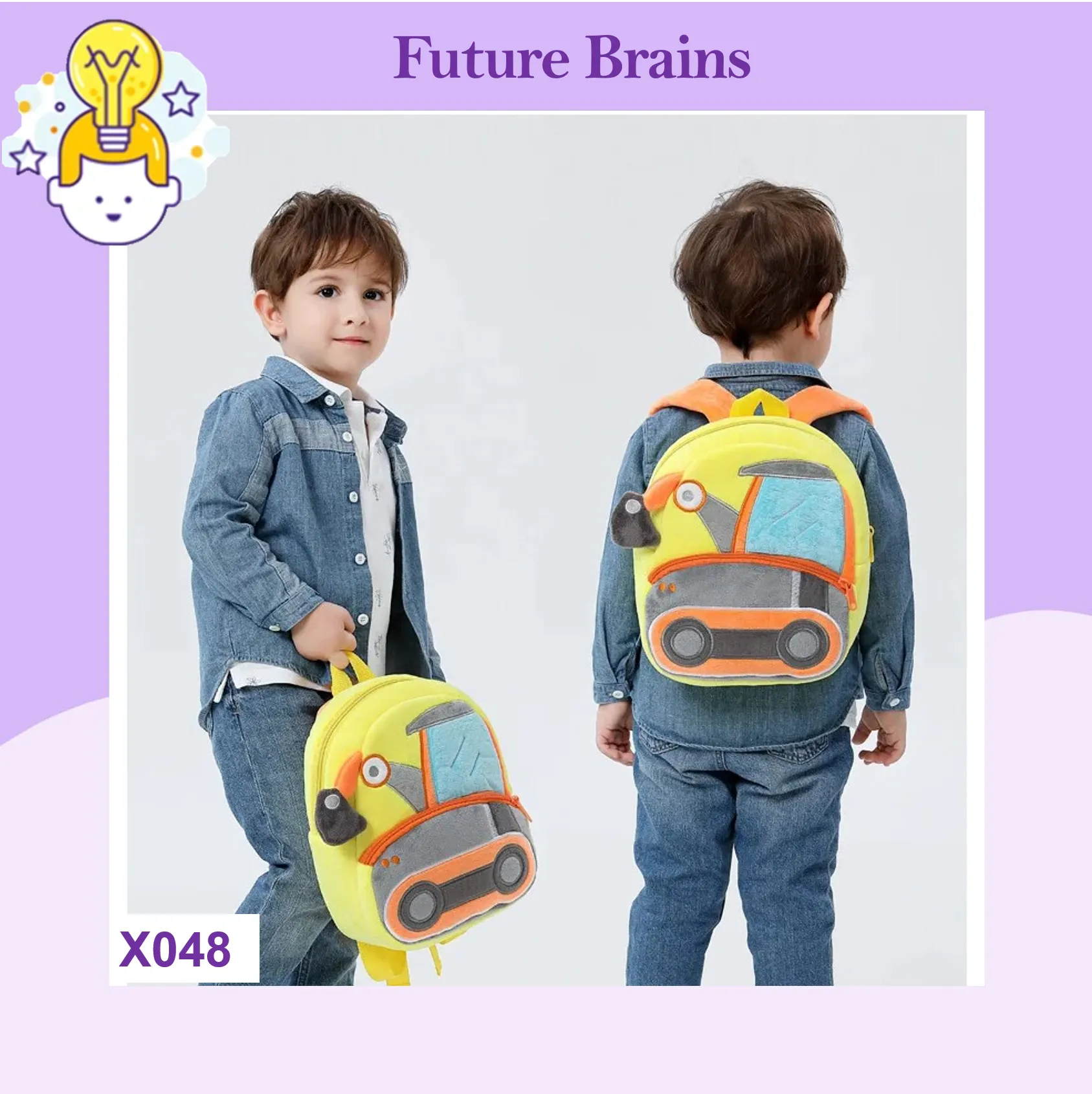 X048 - High-quality construction vehicle backpacks 26 x 24 cm