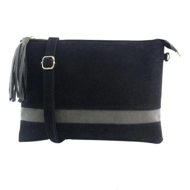 Xiniu Handbags Women Stripe Hit Patchwork bag Womens messenger bags Small Tassel chains cross body Bags